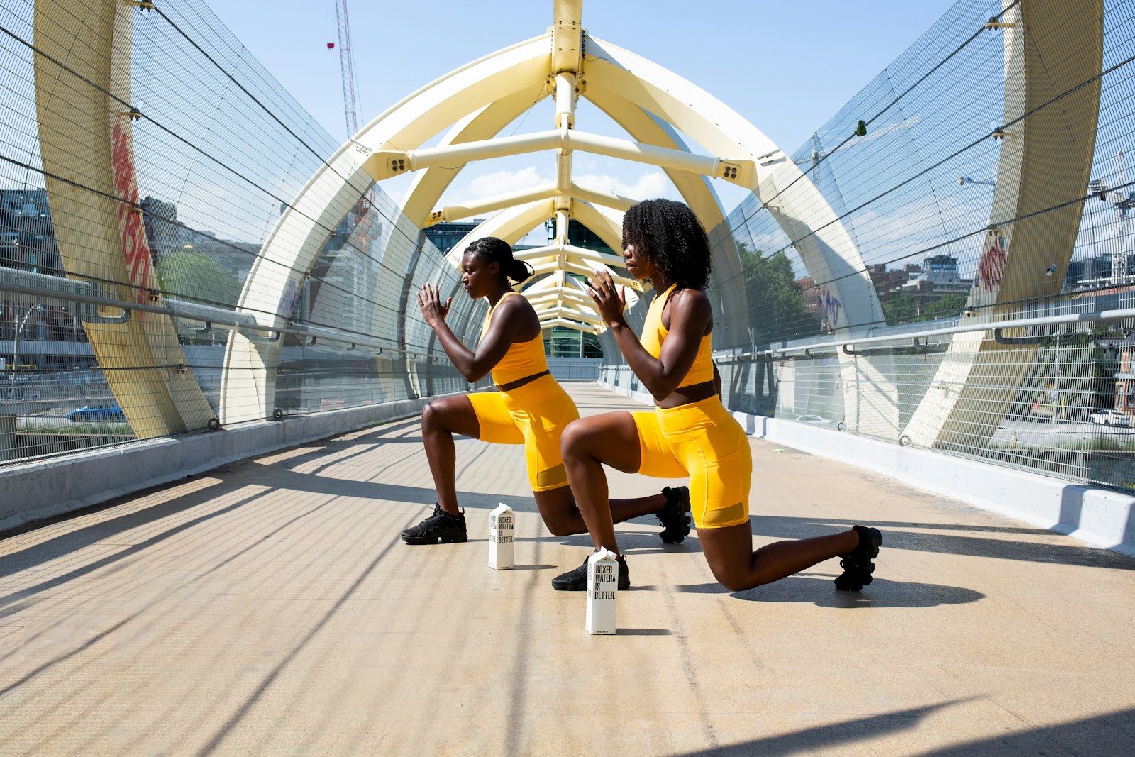 woman in yellow shorts
